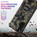 For Samsung Galaxy S21 5G Camouflage Armor Shockproof TPU + PC Magnetic Protective Case with Holder(Army Green)