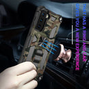 For Samsung Galaxy S21 5G Camouflage Armor Shockproof TPU + PC Magnetic Protective Case with Holder(Army Green)