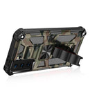 For Samsung Galaxy S21 Ultra 5G Camouflage Armor Shockproof TPU + PC Magnetic Protective Case with Holder(Army Green)
