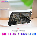 For Samsung Galaxy S21 Ultra 5G Camouflage Armor Shockproof TPU + PC Magnetic Protective Case with Holder(Army Green)