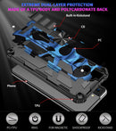 For Samsung Galaxy S21 Ultra 5G Camouflage Armor Shockproof TPU + PC Magnetic Protective Case with Holder(Dark Blue)