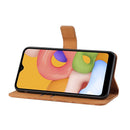 For Samsung Galaxy A01 Ethnic Style Embossed Pattern Horizontal Flip Leather Case with Holder & Card Slots & Wallet & Lanyard(Brown)