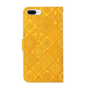 Ethnic Style Embossed Pattern Horizontal Flip Leather Case with Holder & Card Slots & Wallet & Lanyard For iPhone 8 Plus / 7 Plus(Yellow)