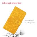 Ethnic Style Embossed Pattern Horizontal Flip Leather Case with Holder & Card Slots & Wallet & Lanyard For iPhone 8 Plus / 7 Plus(Yellow)