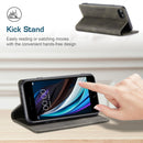 AutSpace A01 Retro Skin-feel Crazy Horse Texture Horizontal Flip Leather Case with Holder & Card Slots & Wallet & RFID For iPhone SE 2022 / SE 2020 / 8 / 7(Coffee)