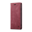 AutSpace A01 Retro Skin-feel Crazy Horse Texture Horizontal Flip Leather Case with Holder & Card Slots & Wallet & RFID For iPhone SE 2022 / SE 2020 / 8 / 7(Wine Red)