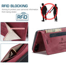 AutSpace A01 Retro Skin-feel Crazy Horse Texture Horizontal Flip Leather Case with Holder & Card Slots & Wallet & RFID For iPhone SE 2022 / SE 2020 / 8 / 7(Wine Red)