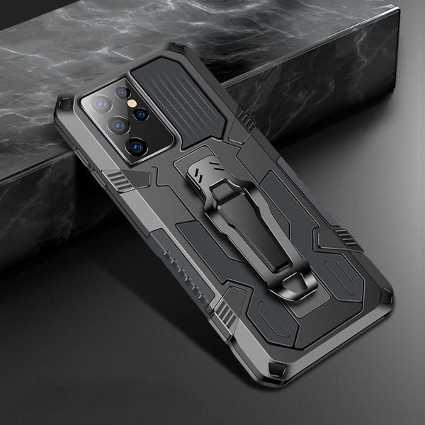For Samsung Galaxy S21 Ultra 5G Machine Armor Warrior Shockproof PC + TPU Protective Case(Space Gray)