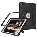 Contrast Color Robot Shockproof Silicone + PC Protective Case with Holder For iPad 10.2 2021 / 2020 / 2019(Black)
