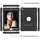 Contrast Color Robot Shockproof Silicone + PC Protective Case with Holder For iPad 10.2 2021 / 2020 / 2019(Black)