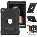 Contrast Color Robot Shockproof Silicone + PC Protective Case with Holder For iPad 10.2 2021 / 2020 / 2019(Black)