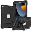 Contrast Color Robot Shockproof Silicone + PC Protective Case with Holder For iPad 10.2 2021 / 2020 / 2019(Black)