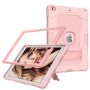 Contrast Color Robot Shockproof Silicone + PC Protective Case with Holder For iPad 10.2 2021 / 2020 / 2019(Rose Gold)