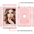Contrast Color Robot Shockproof Silicone + PC Protective Case with Holder For iPad 10.2 2021 / 2020 / 2019(Rose Gold)