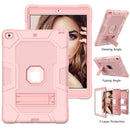 Contrast Color Robot Shockproof Silicone + PC Protective Case with Holder For iPad 10.2 2021 / 2020 / 2019(Rose Gold)