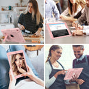 Contrast Color Robot Shockproof Silicone + PC Protective Case with Holder For iPad 10.2 2021 / 2020 / 2019(Rose Gold)