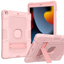 Contrast Color Robot Shockproof Silicone + PC Protective Case with Holder For iPad 10.2 2021 / 2020 / 2019(Rose Gold)