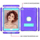Contrast Color Robot Shockproof Silicone + PC Protective Case with Holder For iPad 10.2 2021 / 2020 / 2019 (Purple Mint Green)