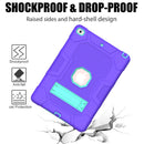 Contrast Color Robot Shockproof Silicone + PC Protective Case with Holder For iPad 10.2 2021 / 2020 / 2019 (Purple Mint Green)