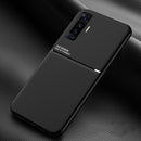For vivo X50 Classic Tilt Strip Grain Magnetic Shockproof PC + TPU Case(Black)