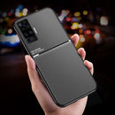 For vivo X50 Classic Tilt Strip Grain Magnetic Shockproof PC + TPU Case(Black)