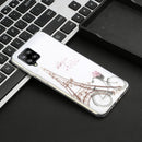 For Samsung Galaxy A12 Coloured Drawing Pattern Transparent TPU Protective Case(Tower Bicycle)