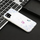 For Samsung Galaxy A12 Coloured Drawing Pattern Transparent TPU Protective Case(Flower Butterfly)