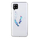 For Samsung Galaxy A12 Coloured Drawing Pattern Transparent TPU Protective Case(Feather)