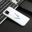 For Samsung Galaxy A12 Coloured Drawing Pattern Transparent TPU Protective Case(Feather)
