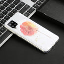 For Samsung Galaxy A12 Coloured Drawing Pattern Transparent TPU Protective Case(Flower)