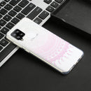 For Samsung Galaxy A12 Coloured Drawing Pattern Transparent TPU Protective Case(Pink Flower)