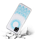 For Samsung Galaxy A12 Coloured Drawing Pattern Transparent TPU Protective Case(Blue Flower)