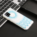 For Samsung Galaxy A12 Coloured Drawing Pattern Transparent TPU Protective Case(Blue Flower)