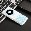 For Huawei Mate 40 Pro Coloured Drawing Pattern Transparent TPU Protective Case(Blue Flower)