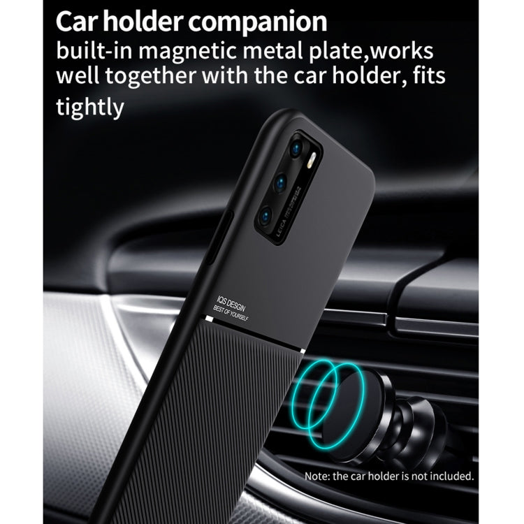 For Huawei P40 Pro Classic Tilt Strip Grain Magnetic Shockproof PC + TPU Case(Black)