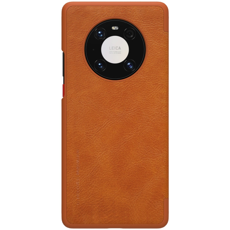 For Huawei Mate 40 Pro NILLKIN QIN Series Crazy Horse Texture Horizontal Flip Leather Case with Card Slot(Brown)