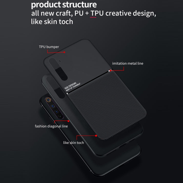 For OnePlus Nord Classic Tilt Strip Grain Magnetic Shockproof PC + TPU Case(Black)