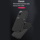 For Samsung Galaxy S20 FE Classic Tilt Strip Grain Magnetic Shockproof PC + TPU Case(Red)