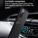 For Samsung Galaxy S20 FE Classic Tilt Strip Grain Magnetic Shockproof PC + TPU Case(Red)
