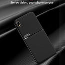 For Samsung Galaxy A01 Core Classic Tilt Strip Grain Magnetic Shockproof PC + TPU Case(Red)