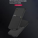 For Samsung Galaxy A01 Core Classic Tilt Strip Grain Magnetic Shockproof PC + TPU Case(Blue)