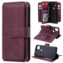 For Google Pixel 4a 4G Multifunctional Magnetic Copper Buckle Horizontal Flip Leather Case with Bracket & 10 Card Slots & Wallet & Photo Frame(Wine Red)