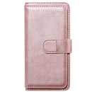 For Google Pixel 4a 4G Multifunctional Magnetic Copper Buckle Horizontal Flip Leather Case with Bracket & 10 Card Slots & Wallet & Photo Frame(Rose Gold)