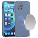 Frosted Magnetic Glass Magsafe Case For iPhone 12 Pro Max(Blue)