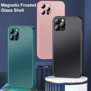Frosted Magnetic Glass Magsafe Case For iPhone 12 Pro Max(Blue)