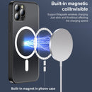Frosted Magnetic Glass Magsafe Case For iPhone 12 Pro Max(Blue)