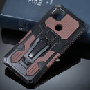 For Xiaomi Redmi 9C Armor Warrior Shockproof PC + TPU Protective Case(Coffee)