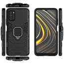 For Xiaomi Poco M3 PC + TPU Shockproof Protective Case with Magnetic Ring Holder(Black)