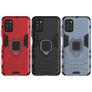 For Xiaomi Poco M3 PC + TPU Shockproof Protective Case with Magnetic Ring Holder(Black)