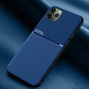 Classic Tilt Strip Grain Magnetic Shockproof PC + TPU Case For iPhone 11 Pro Max(Blue)
